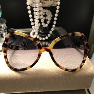 Authentic Prada Brown Tortoise Cat Eye Sunglasses